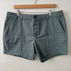 Asos Design Men's W38 Green/Blue Flat front Shorts‎